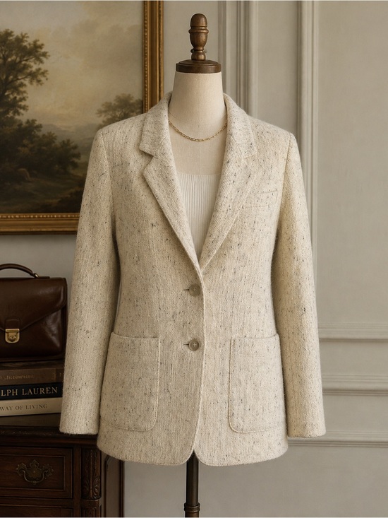 Liz Claiborne Jackets & Blazers - Vintage Liz Claiborne Wool Blazer Jacket Size 10 Ivory Speckled Made in Korea